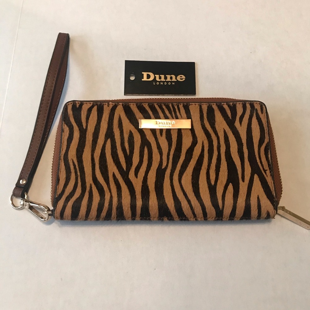 Dune London calf hair/leather wristlet wallet 🧡💛